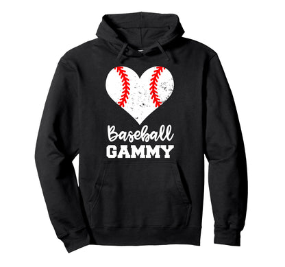 Baseball Gammy Funny Baseball Heart Hoodie - Streetwear Style Unisex - T-Shirt, Sweatshirt, Hoodie