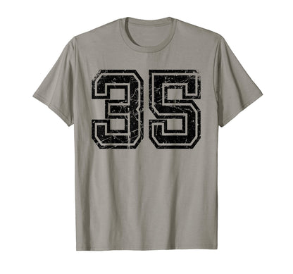 Number 35 Sports Jersey Varsity Lucky T-Shirt - Minimalist Print Men Women - T-Shirt, Sweatshirt, Hoodie