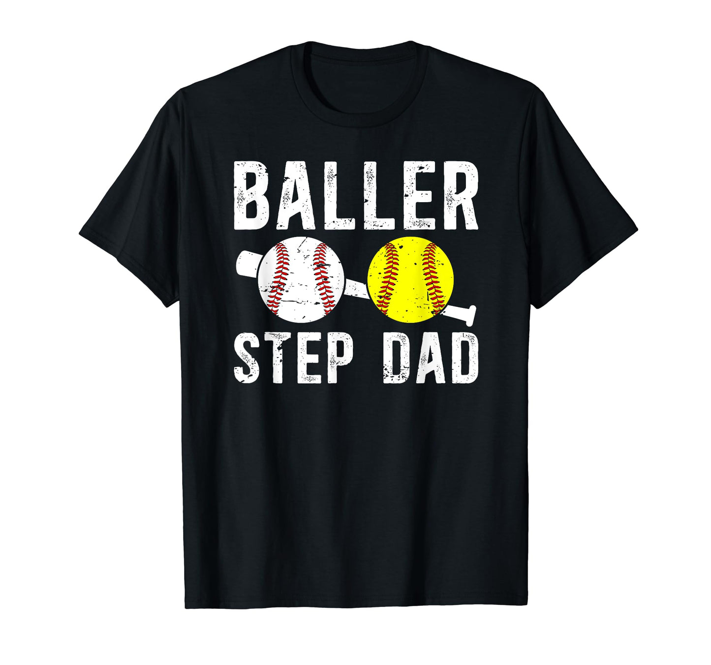 Baller Step Dad Proud Baseball T-Shirt - Minimalist Print for Adults - T-Shirt, Sweatshirt, Hoodie