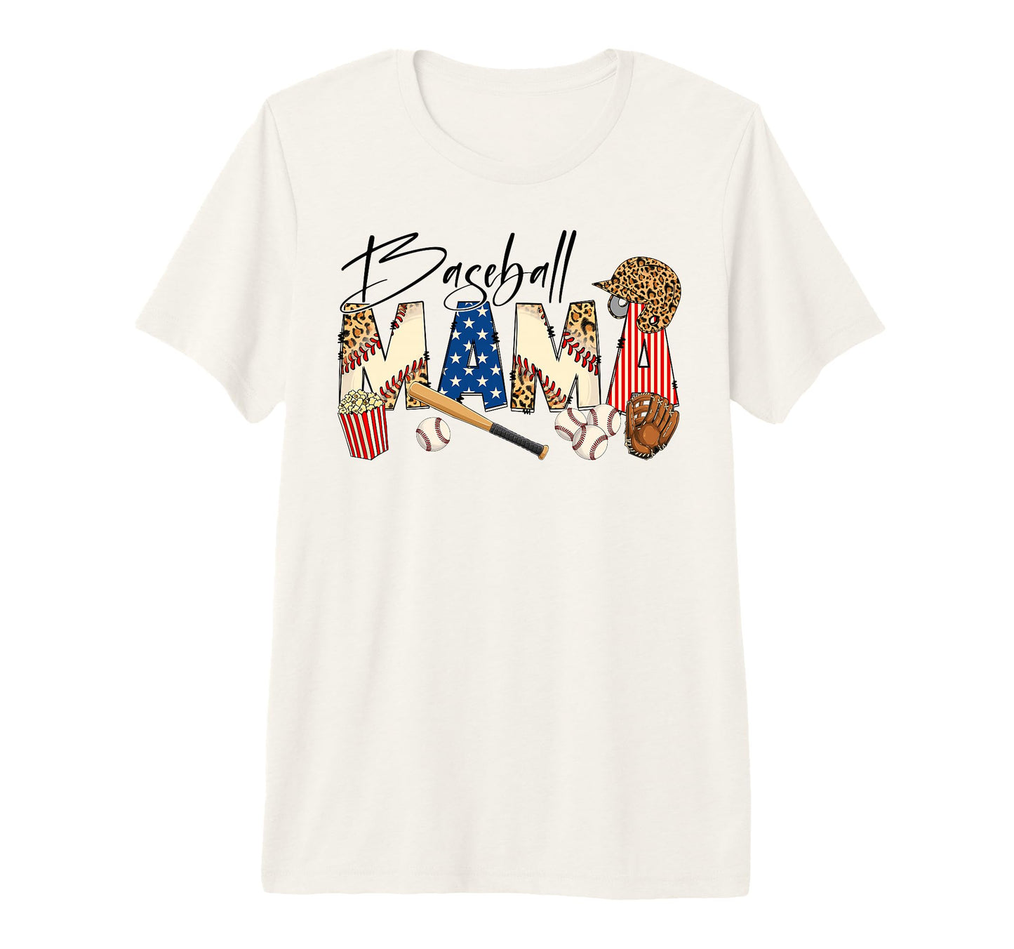 Baseball Mama Mom Baseball Lovers Happy T-Shirt - Graphic Print Men Women - T-Shirt, Sweatshirt, Hoodie