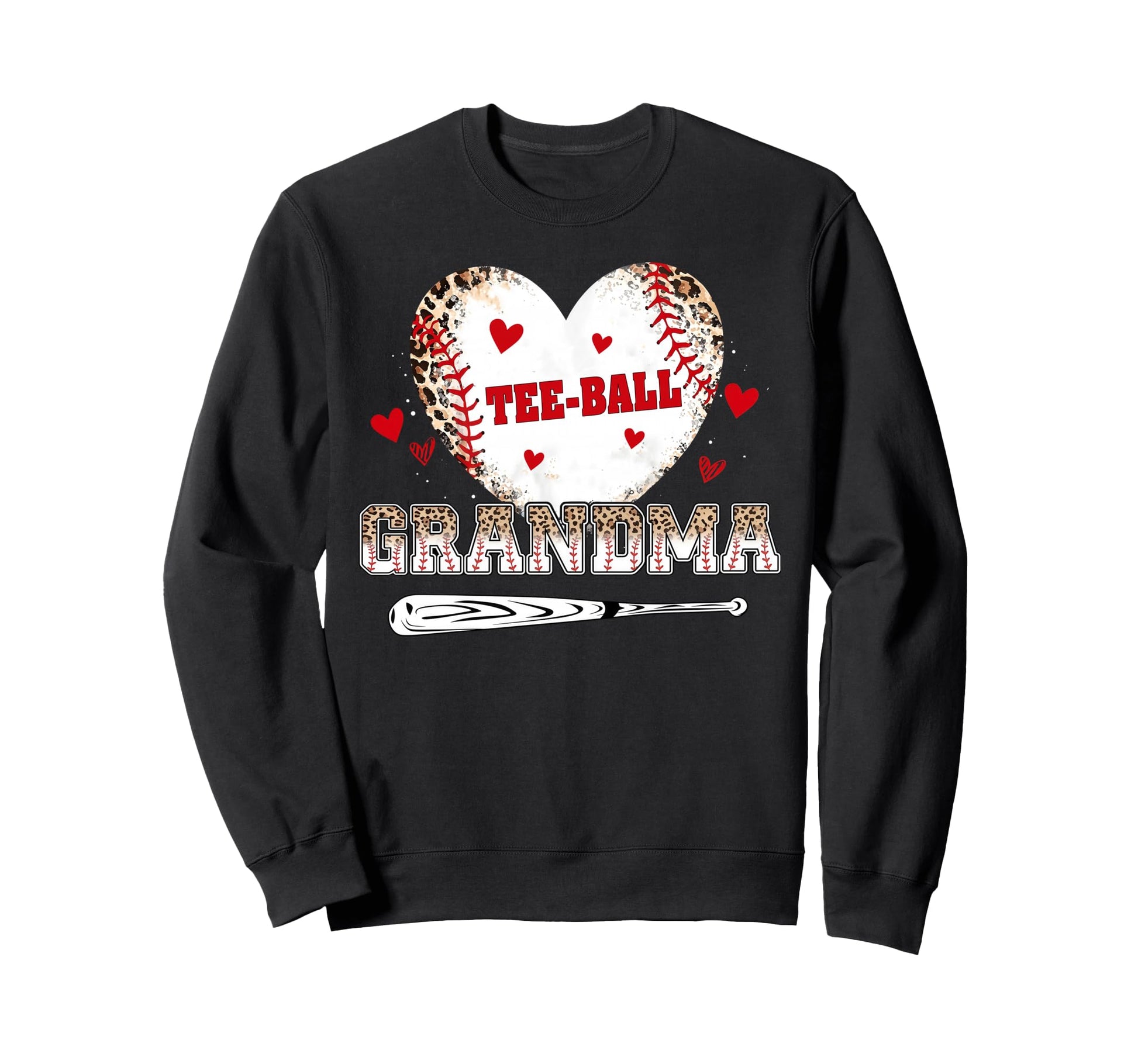Ball Grandma Nana Gigi Heart Leopard Sweatshirt - Trendy Graphic Men Women - T-Shirt, Sweatshirt, Hoodie