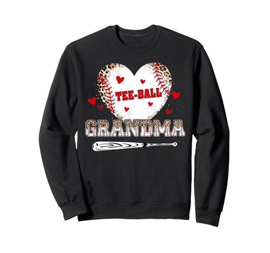 Ball Grandma Nana Gigi Heart Leopard Sweatshirt - Trendy Graphic Men Women - T-Shirt, Sweatshirt, Hoodie
