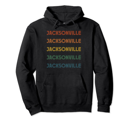 Jacksonville Rainbow Text Hoodie - Streetwear Style Men Women - T-Shirt, Sweatshirt, Hoodie