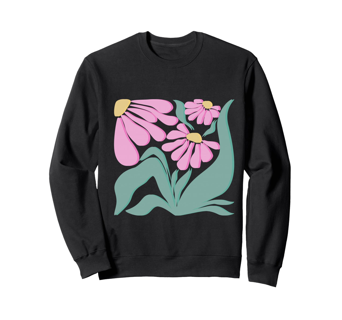 Floral Abstract Hippie Boho Flowers Sweatshirt - Unique Graphic Men Women - T-Shirt, Sweatshirt, Hoodie