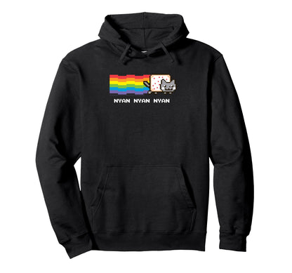 Nyan Cat Nyan Nyan Nyan Rainbow Funny Hoodie - Fun Novelty Design Unisex - T-Shirt, Sweatshirt, Hoodie
