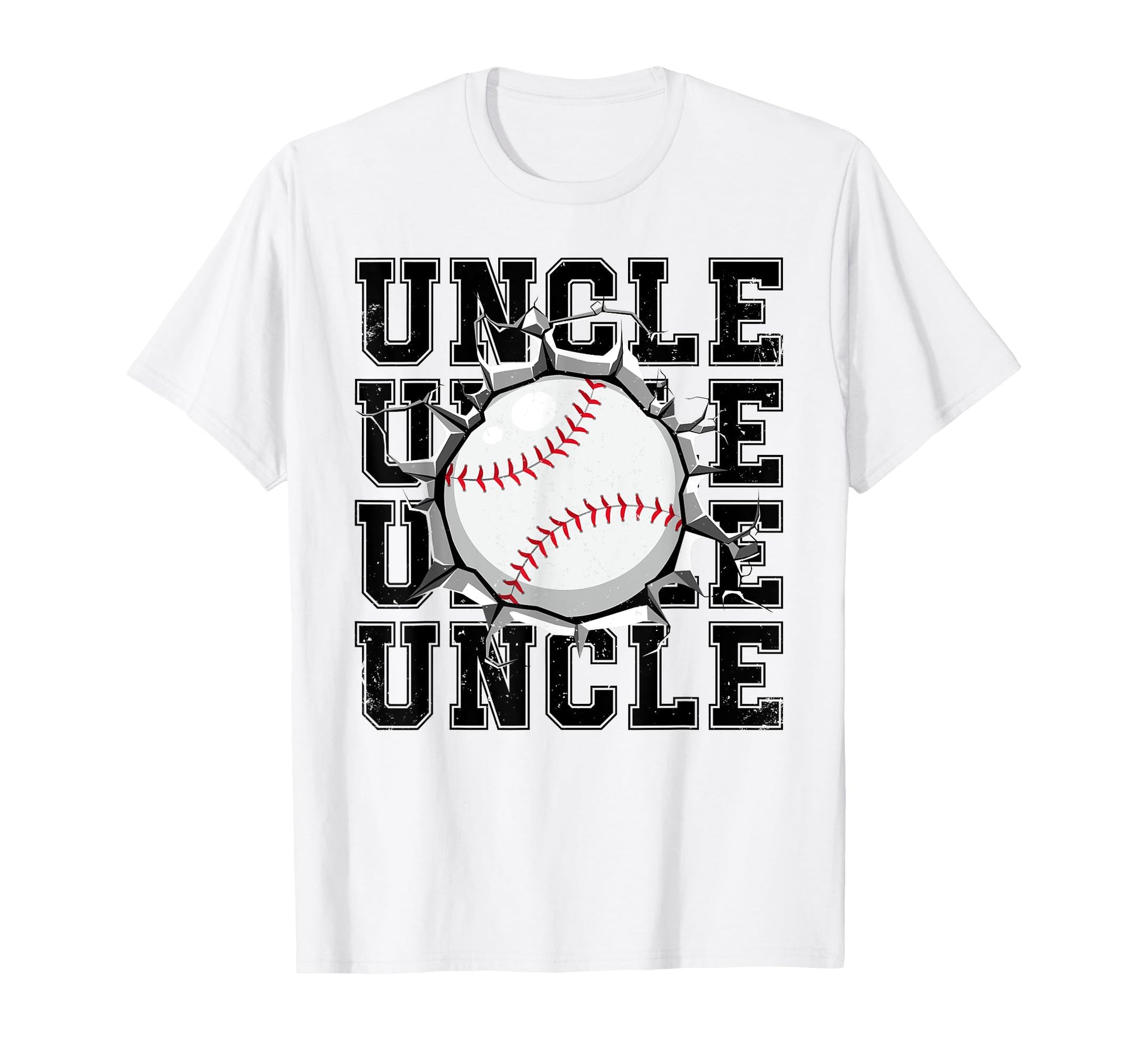 Baseball Uncle Cracked Wall Family T-Shirt - Unique Graphic Men Women - T-Shirt, Sweatshirt, Hoodie