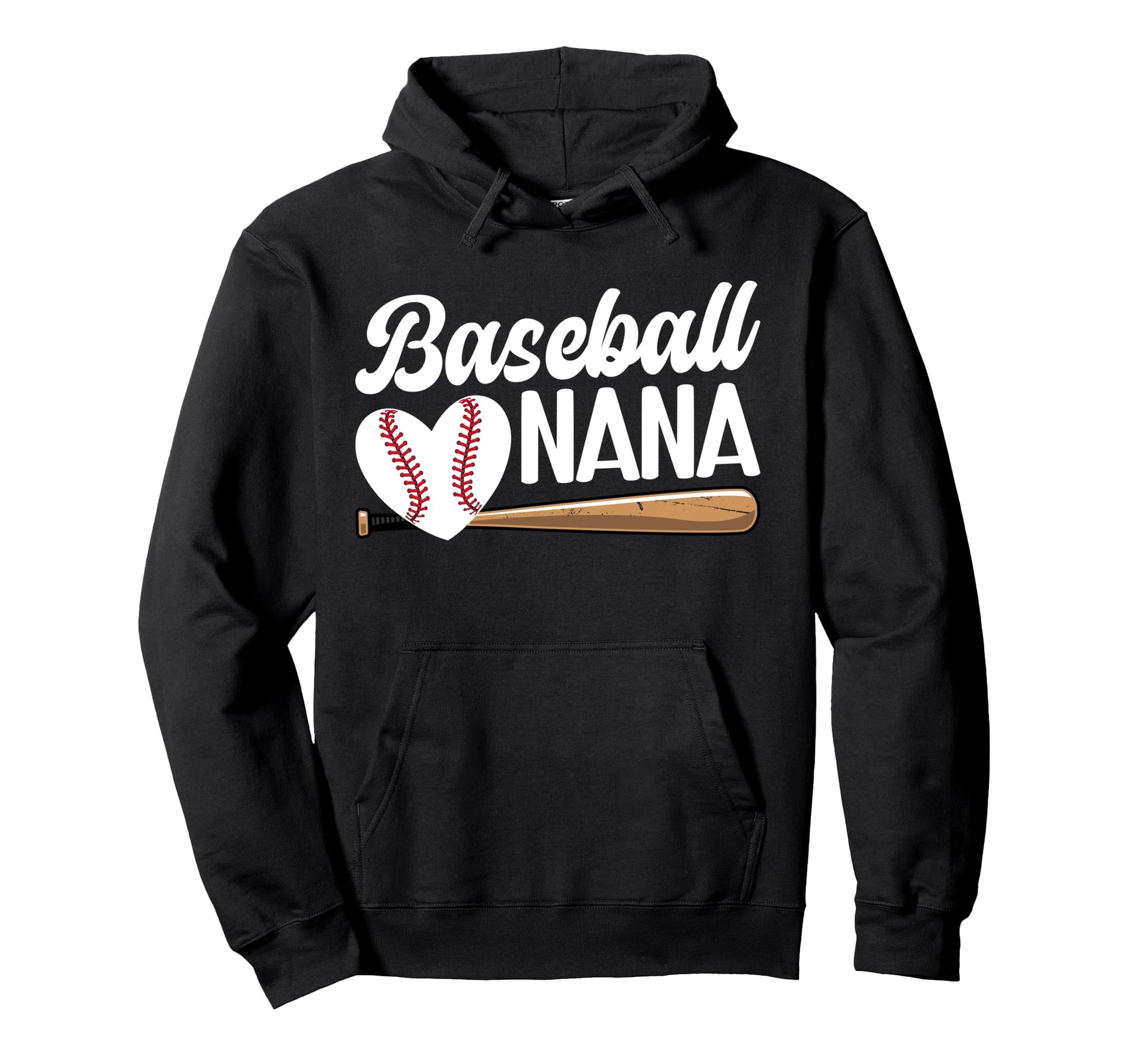 Baseball Nana Grandma Heart Hoodie - Casual Everyday Wear for Adults - T-Shirt, Sweatshirt, Hoodie