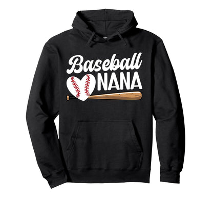 Baseball Nana Grandma Heart Hoodie - Casual Everyday Wear for Adults - T-Shirt, Sweatshirt, Hoodie