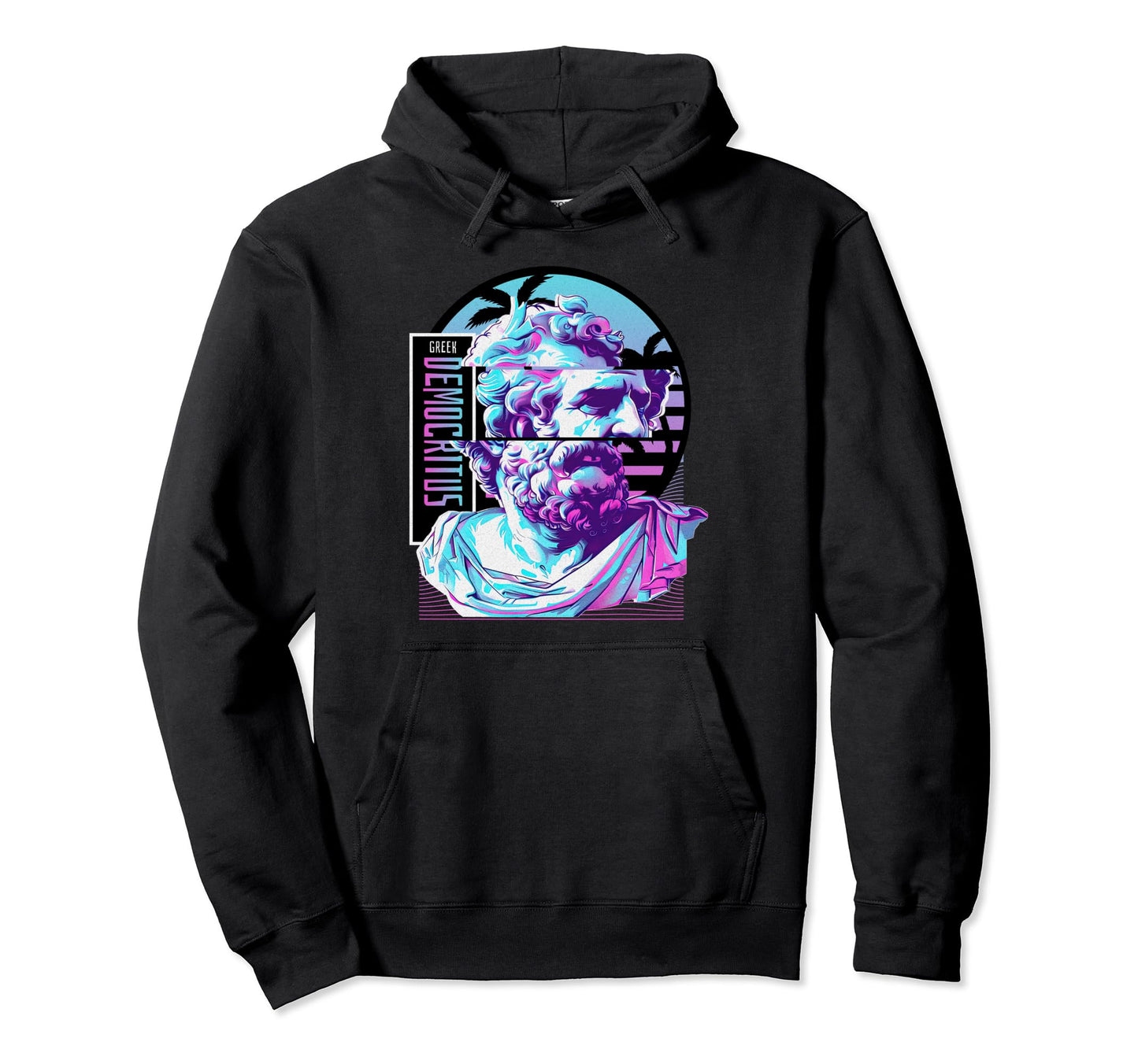 Democritus Vaporwave Glitch Streetwear Hoodie - Novelty Apparel for Adults - T-Shirt, Sweatshirt, Hoodie