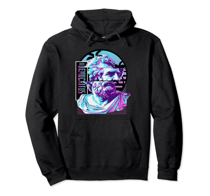 Democritus Vaporwave Glitch Streetwear Hoodie - Novelty Apparel for Adults - T-Shirt, Sweatshirt, Hoodie