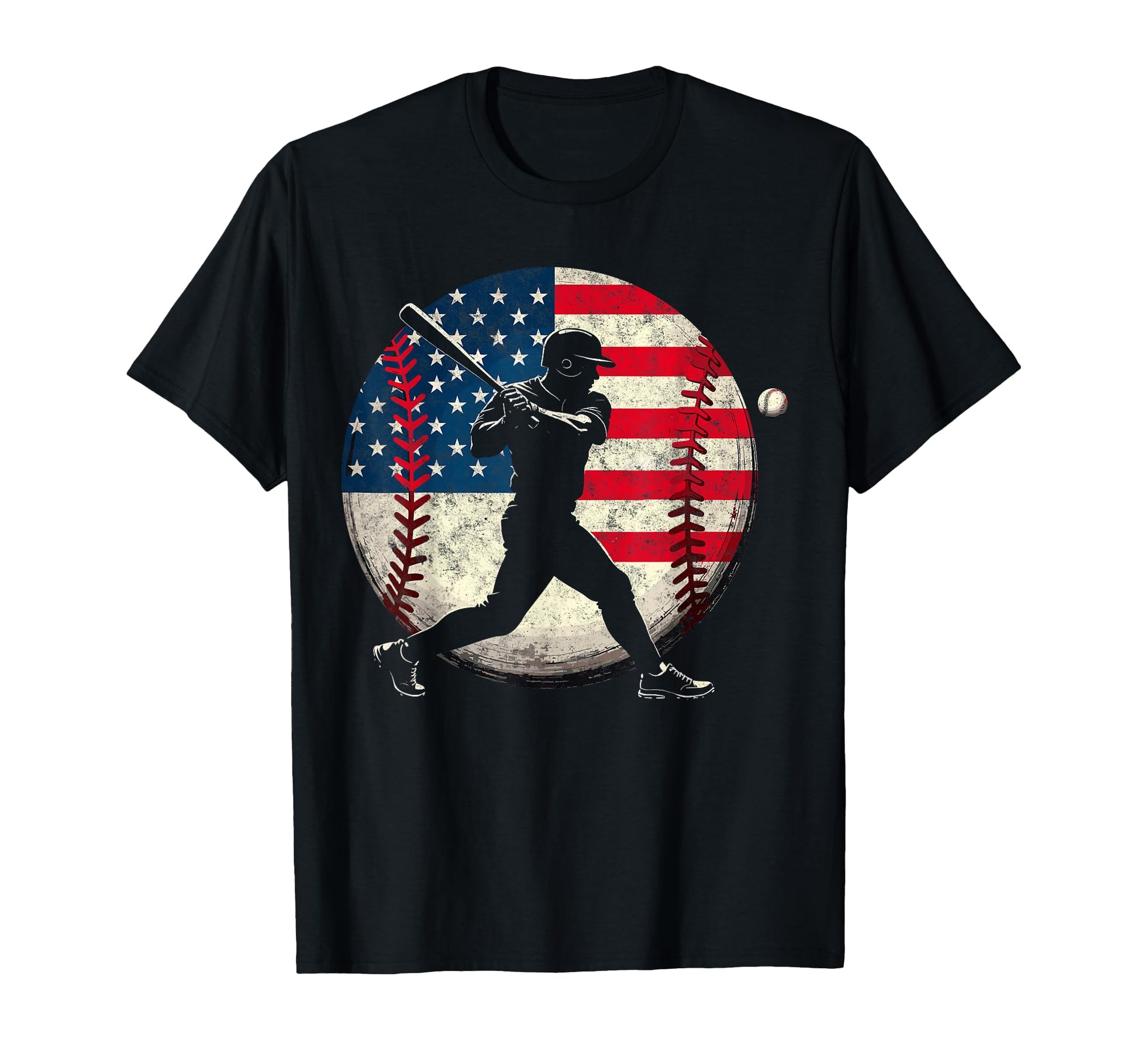 Baseball Us Flag Baseball Lover Dad T-Shirt - Casual Everyday Wear Unisex - T-Shirt, Sweatshirt, Hoodie