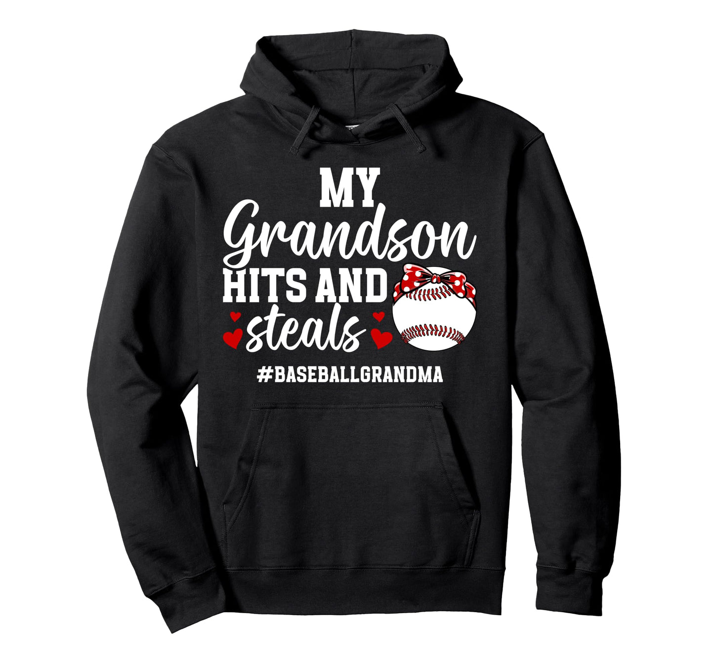 My Grandson Baseball Grandma Baseball Hoodie - Aesthetic Graphic Unisex - T-Shirt, Sweatshirt, Hoodie