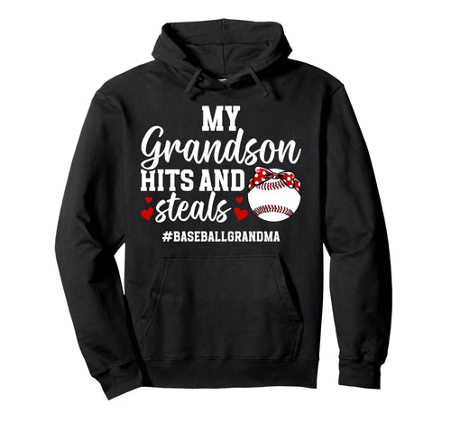 My Grandson Baseball Grandma Baseball Hoodie - Aesthetic Graphic Unisex - T-Shirt, Sweatshirt, Hoodie