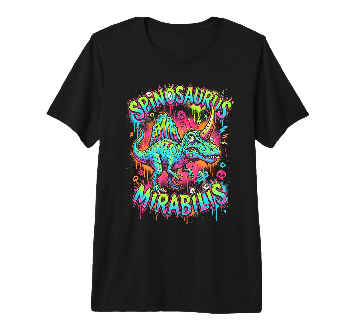 Spinosaurus Mirabilis Grunge T-Shirt - Fun Novelty Design for Adults - T-Shirt, Sweatshirt, Hoodie
