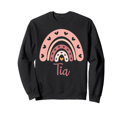Tia Birthday Rainbow Boho Tia Sweatshirt - Aesthetic Graphic Men Women - T-Shirt, Sweatshirt, Hoodie