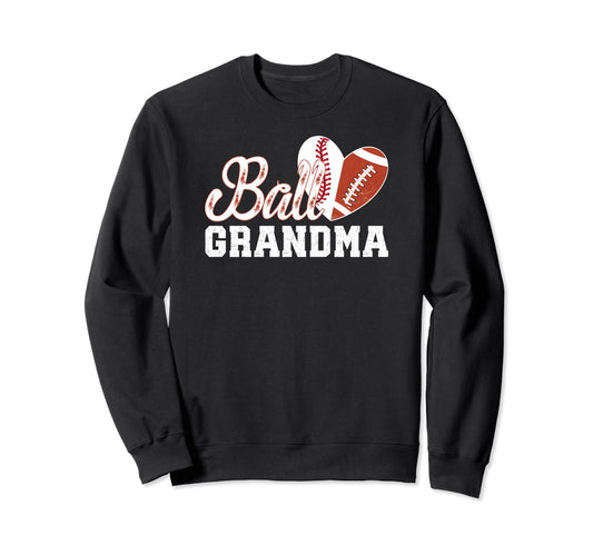 Ball Grandma Heart Baseball Sweatshirt - Fun Novelty Design Unisex - T-Shirt, Sweatshirt, Hoodie