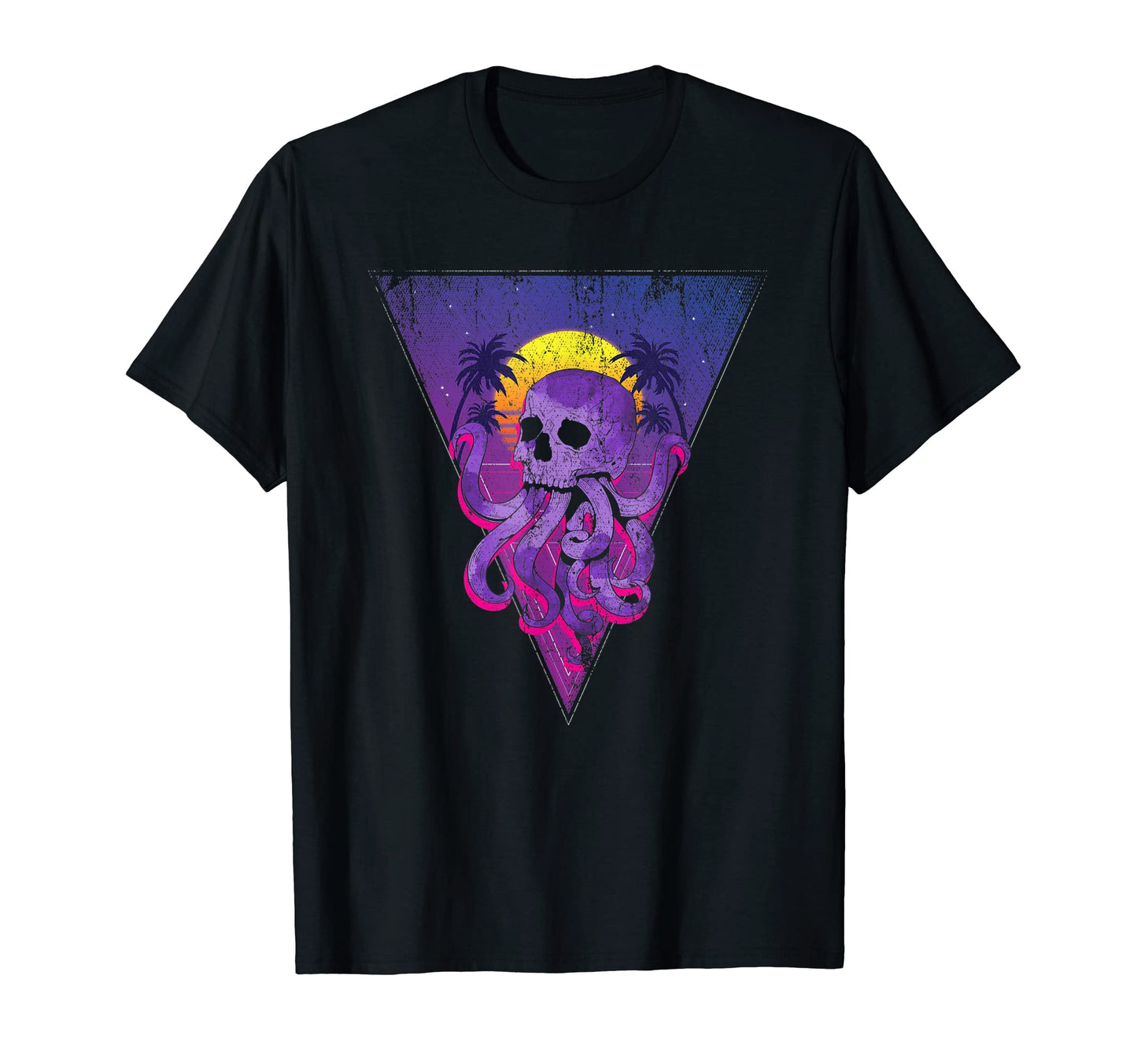 80S Aesthetic Kraken Skull Sea T-Shirt - Custom Art Print for Adults - T-Shirt, Sweatshirt, Hoodie