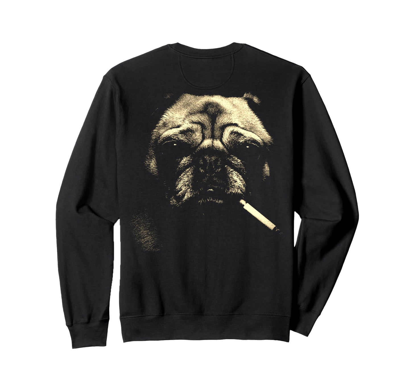 Pug Smoking Cigarette Grunge Meme 90S Sweatshirt - Streetwear Style Unisex - T-Shirt, Sweatshirt, Hoodie