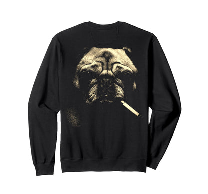Pug Smoking Cigarette Grunge Meme 90S Sweatshirt - Streetwear Style Unisex - T-Shirt, Sweatshirt, Hoodie