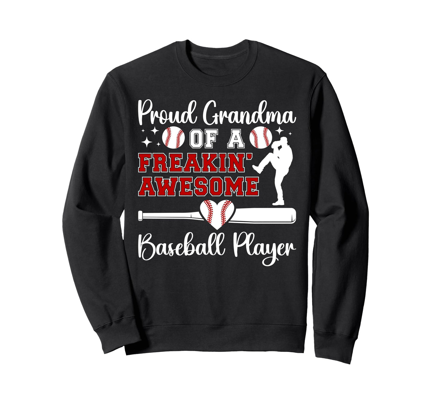 Proud Grandma Baseball Player Sweatshirt - Minimalist Print Men Women - T-Shirt, Sweatshirt, Hoodie