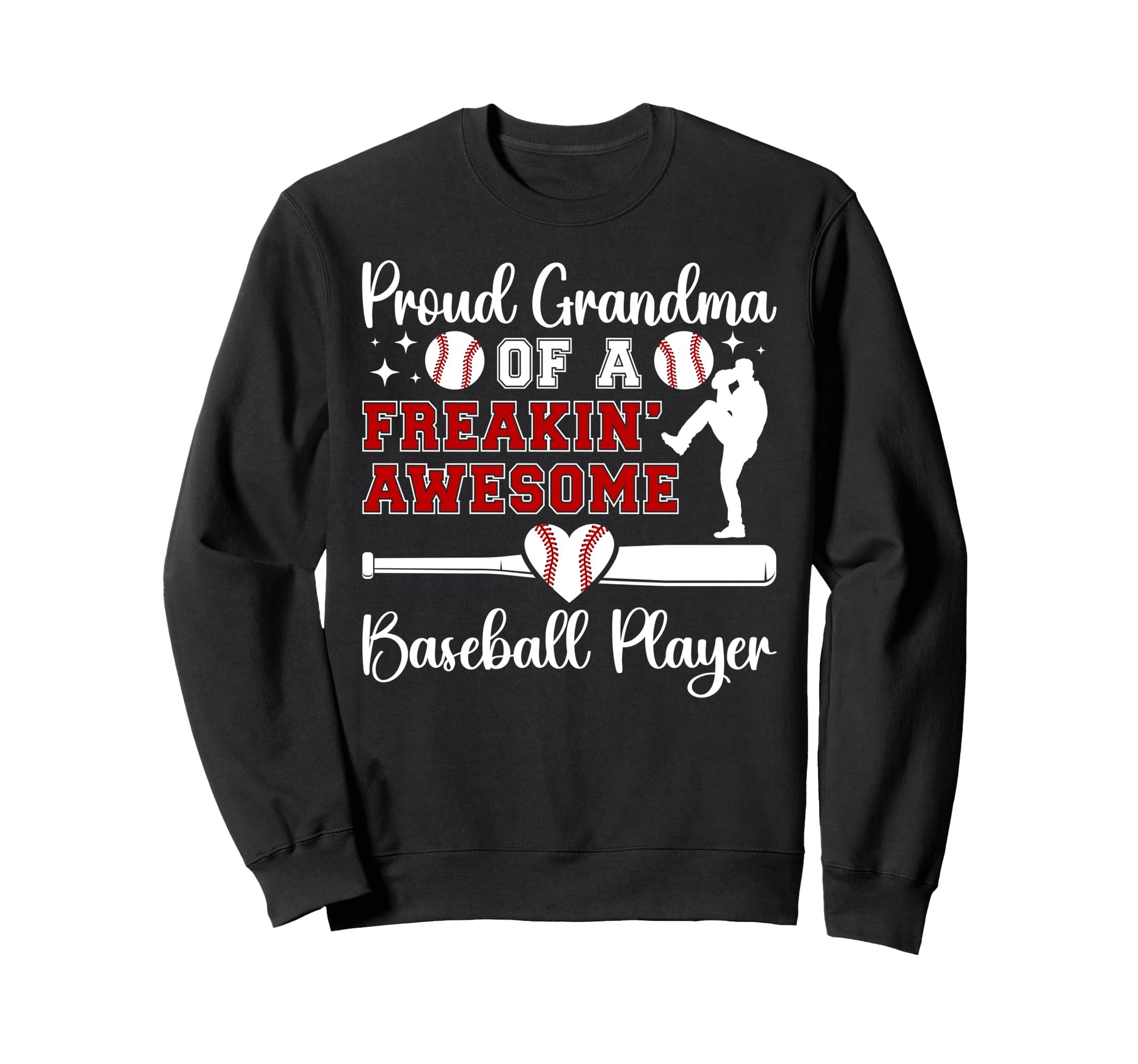 Proud Grandma Baseball Player Sweatshirt - Minimalist Print Men Women - T-Shirt, Sweatshirt, Hoodie