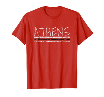 Athens Georgia Weathered Stripe Throwback T-Shirt - Streetwear Style Unisex - T-Shirt, Sweatshirt, Hoodie