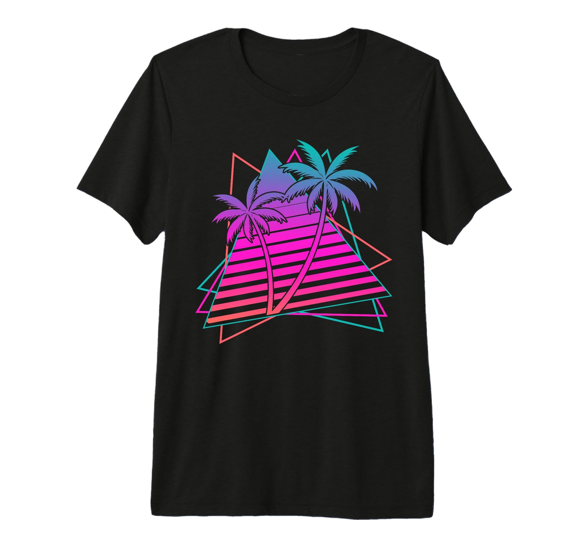 Palm Trees Synthwave Aesthetic T-Shirt - Fun Novelty Design Men Women - T-Shirt, Sweatshirt, Hoodie