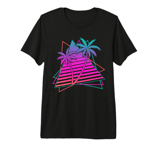 Palm Trees Synthwave Aesthetic T-Shirt - Fun Novelty Design Men Women - T-Shirt, Sweatshirt, Hoodie