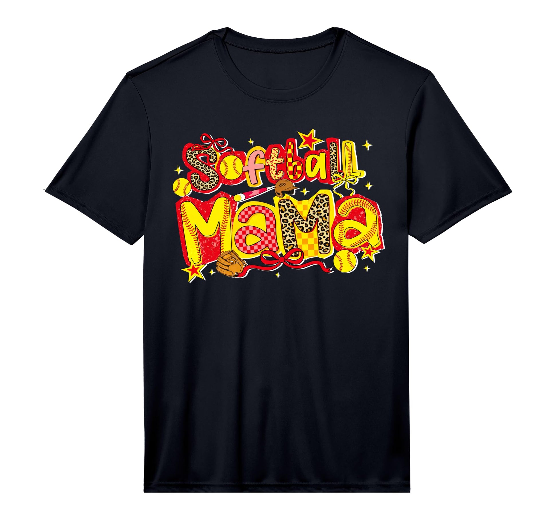 Mens Softball Mama Leopard Coquette T-Shirt - Streetwear Style Men Women - T-Shirt, Sweatshirt, Hoodie
