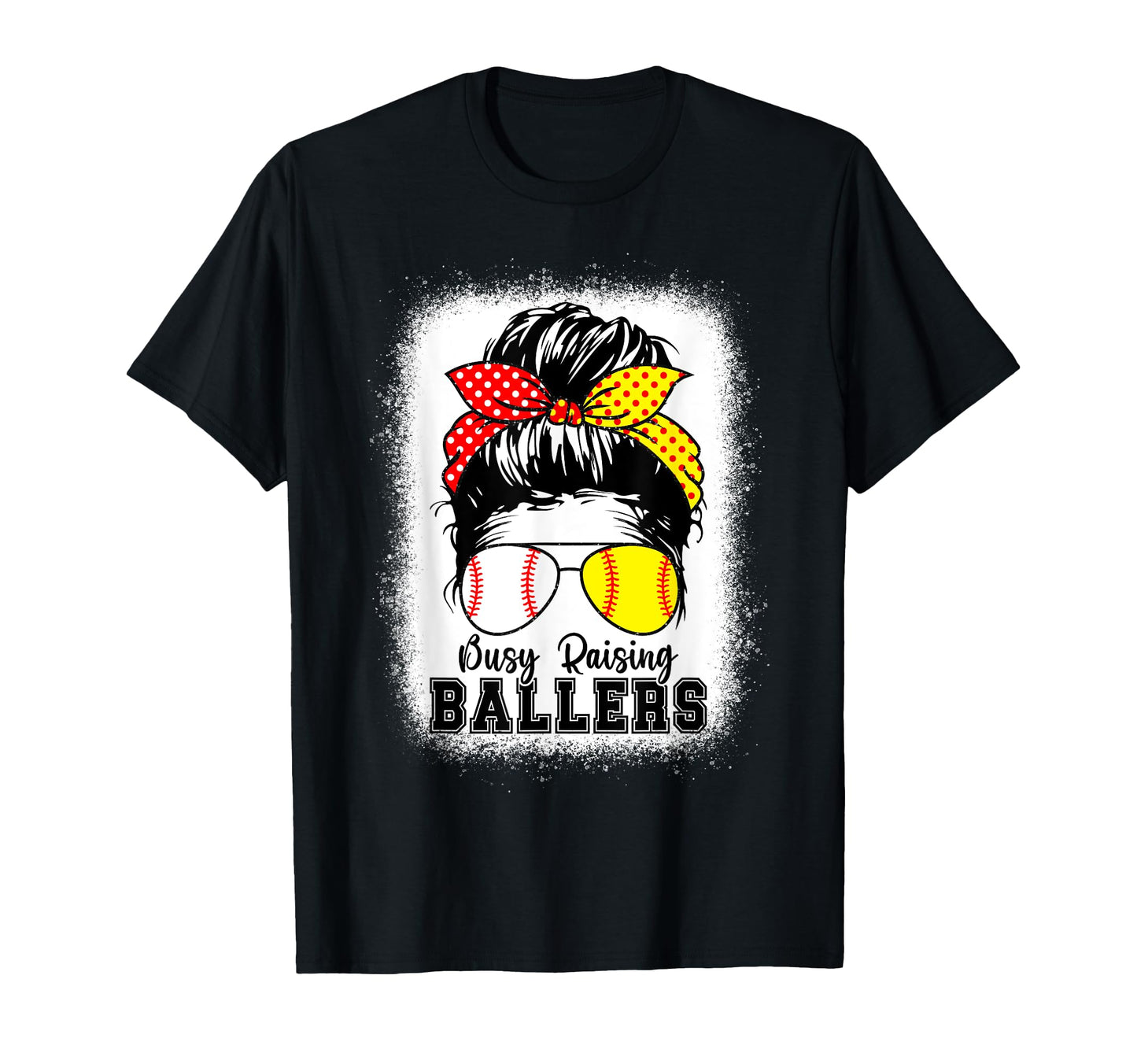Busy Raising Ballers Mom Both Baseball T-Shirt - Custom Art Print Unisex - T-Shirt, Sweatshirt, Hoodie