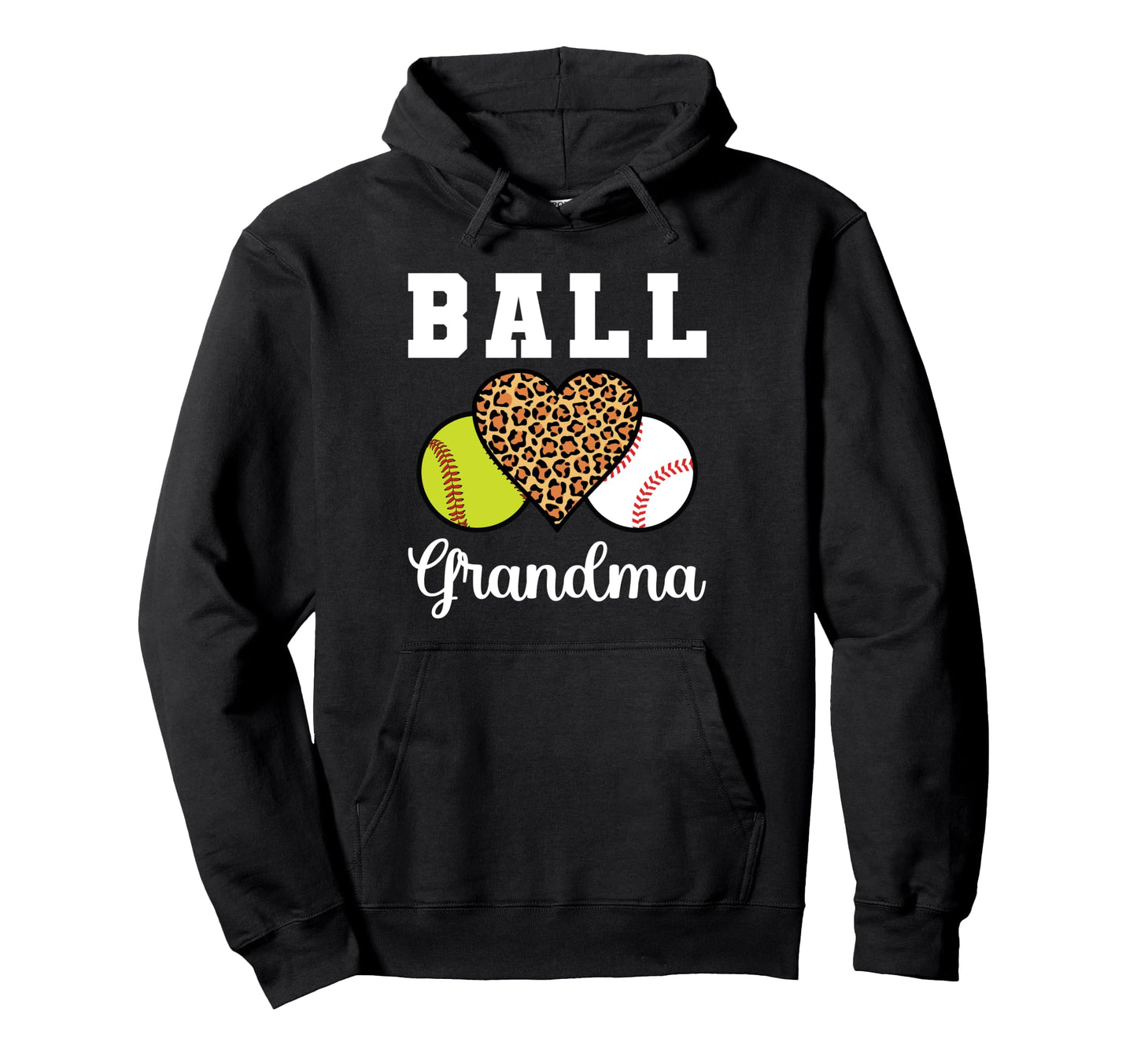 Ball Grandma Softball Hoodie - Custom Art Print for Adults - T-Shirt, Sweatshirt, Hoodie
