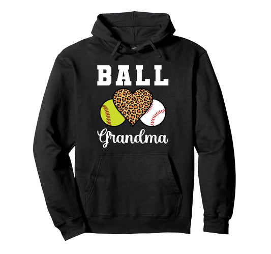 Ball Grandma Softball Hoodie - Custom Art Print for Adults - T-Shirt, Sweatshirt, Hoodie