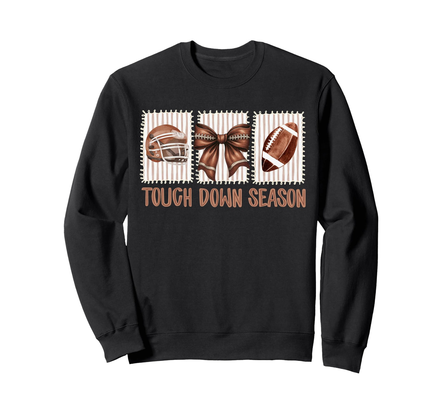 Touchdown Season Preppy Football Sweatshirt - Custom Art Print for Adults - T-Shirt, Sweatshirt, Hoodie