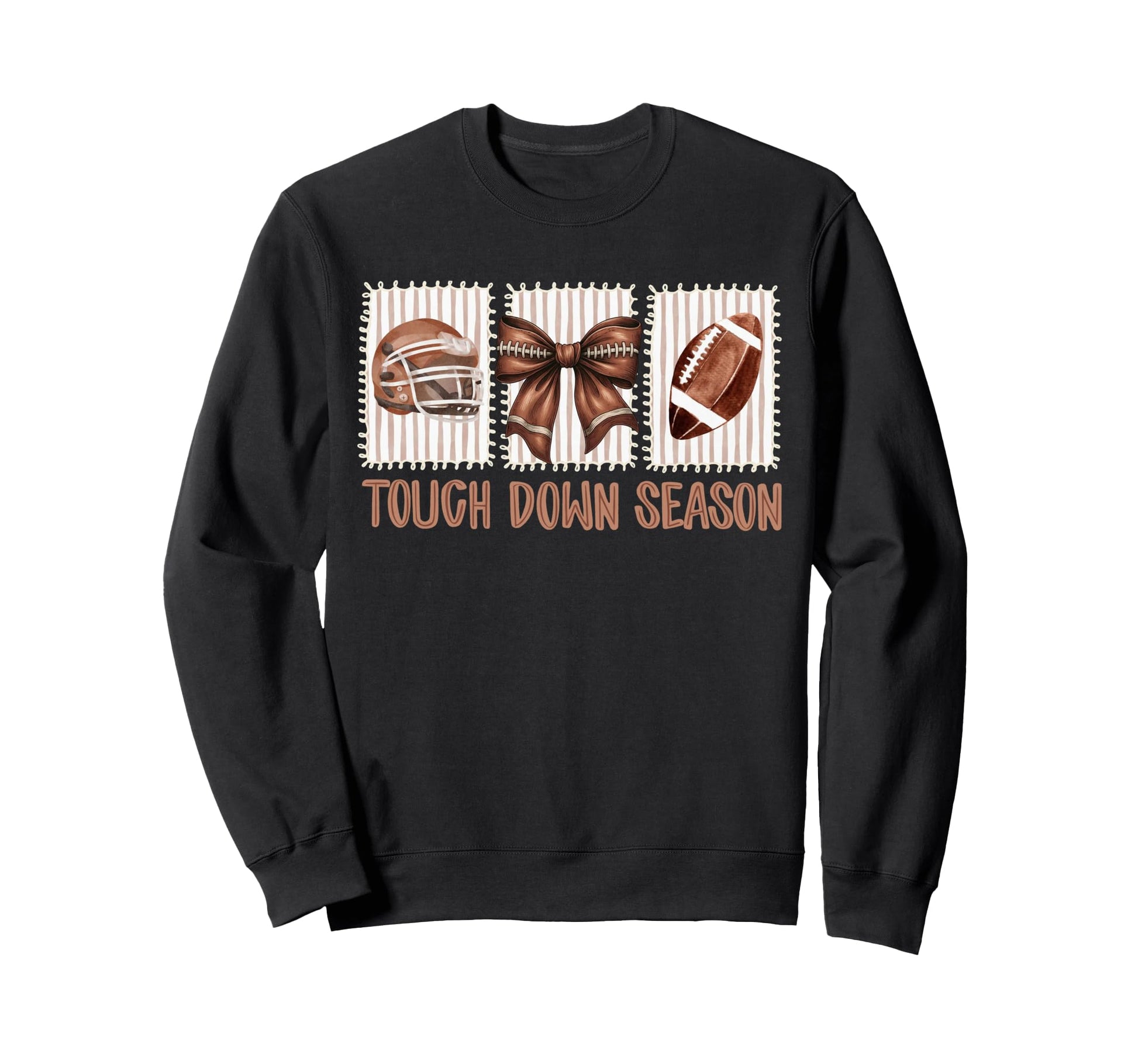 Touchdown Season Preppy Football Sweatshirt - Custom Art Print for Adults - T-Shirt, Sweatshirt, Hoodie