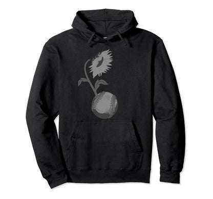 Softball Sunflower Gift Sports Flower Hoodie - Fun Novelty Design Unisex - T-Shirt, Sweatshirt, Hoodie