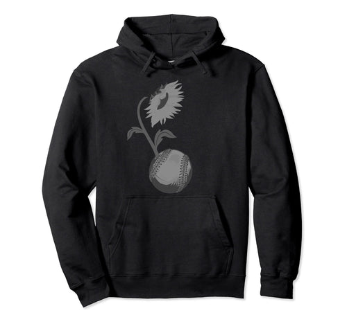 Softball Sunflower Gift Sports Flower Hoodie - Fun Novelty Design Unisex - T-Shirt, Sweatshirt, Hoodie