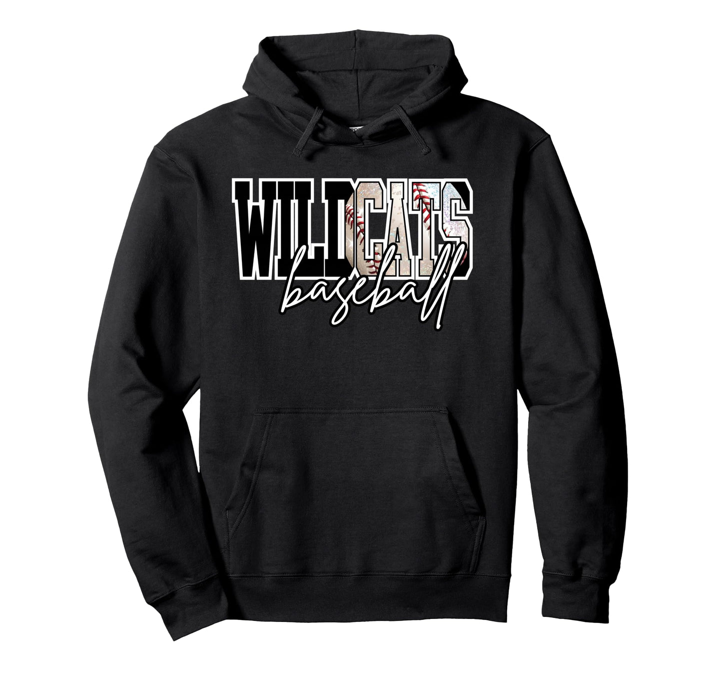 Wildcats Baseball Mom Game Day School Hoodie - Minimalist Print for Adults - T-Shirt, Sweatshirt, Hoodie