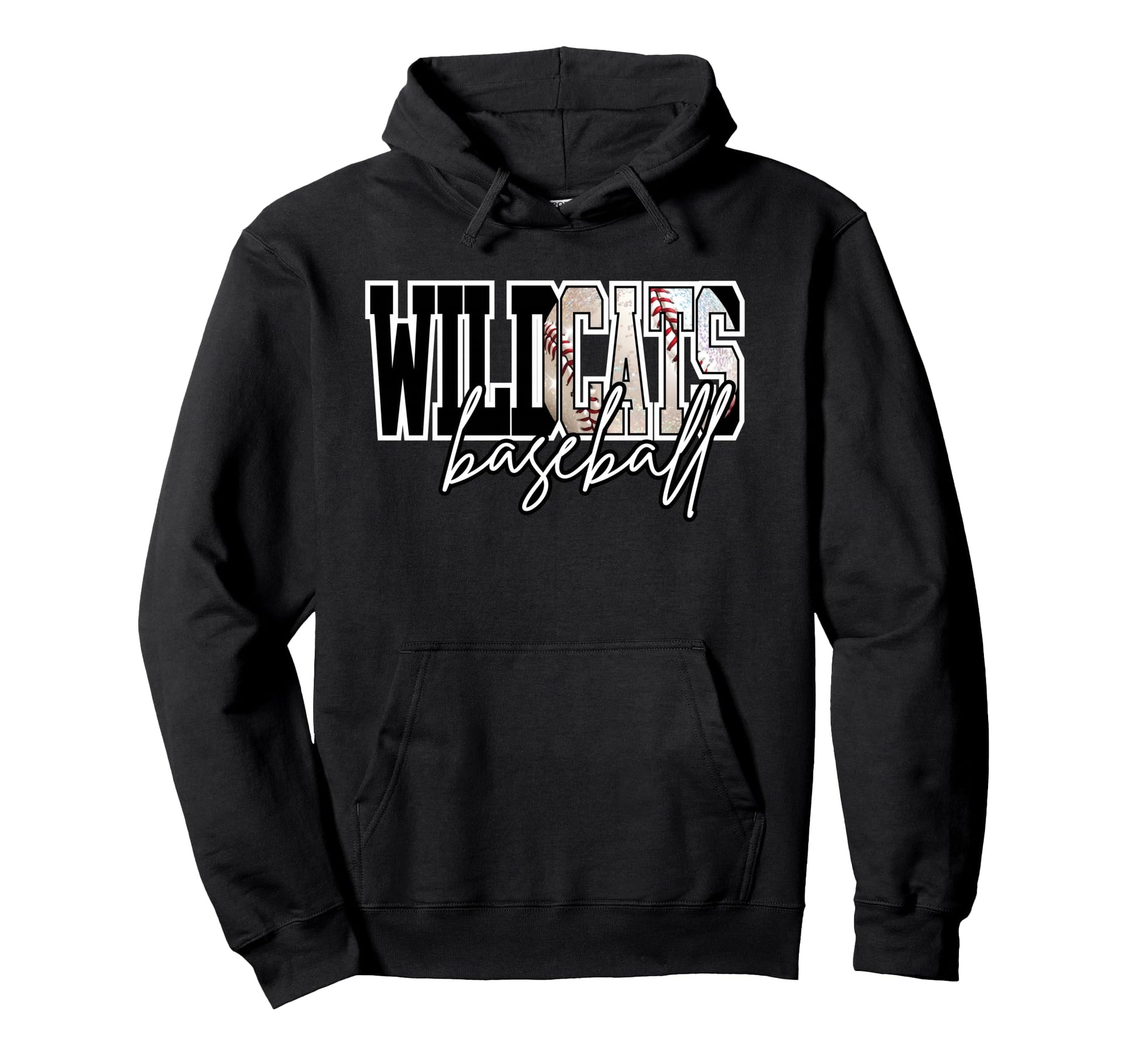 Wildcats Baseball Mom Game Day School Hoodie - Minimalist Print for Adults - T-Shirt, Sweatshirt, Hoodie