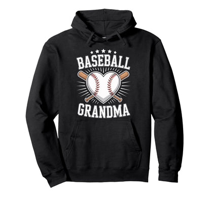 Proud Baseball Grandma Grandmas Hoodie - Fun Novelty Design Men Women - T-Shirt, Sweatshirt, Hoodie