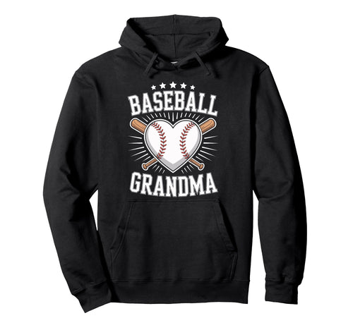 Proud Baseball Grandma Grandmas Hoodie - Fun Novelty Design Men Women - T-Shirt, Sweatshirt, Hoodie
