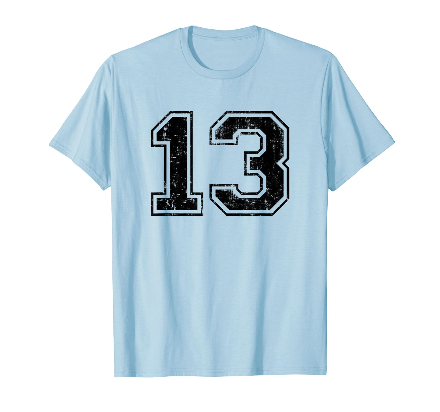 Number 13 Varsity Distressed Sport Team T-Shirt - Unique Graphic Unisex - T-Shirt, Sweatshirt, Hoodie