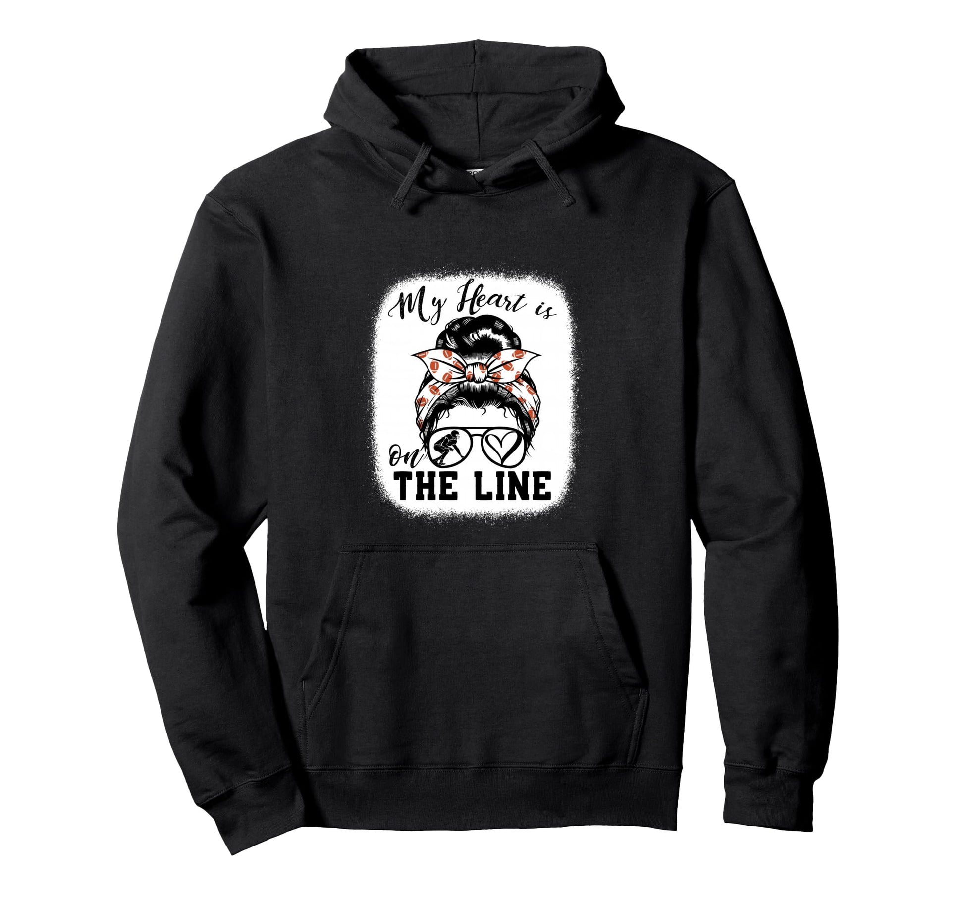 My Heart Is Line Mothers Day Hoodie - Aesthetic Graphic for Adults - T-Shirt, Sweatshirt, Hoodie
