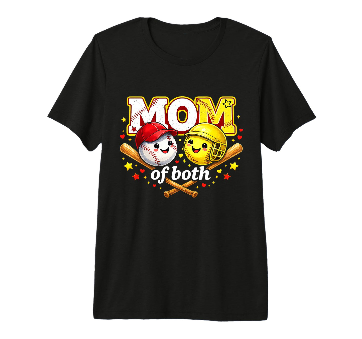 Mom Both Game Day Baseball Softball T-Shirt - Graphic Print Men Women - T-Shirt, Sweatshirt, Hoodie