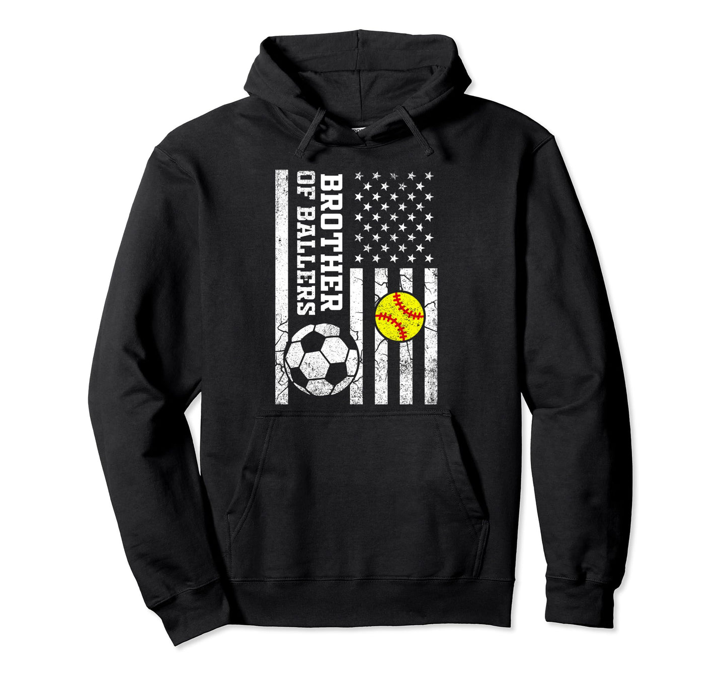 Brother Ballers Baseball Soccer Softball Hoodie - Trendy Graphic Unisex - T-Shirt, Sweatshirt, Hoodie