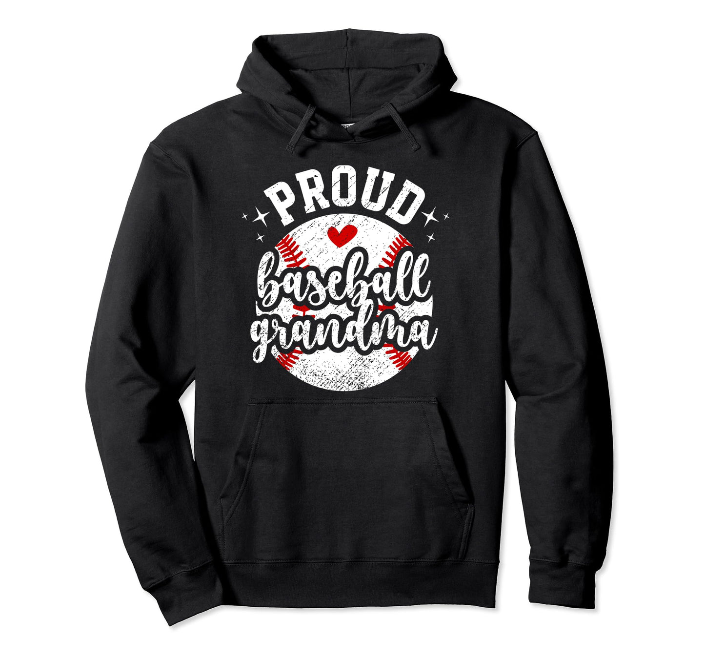 Proud Baseball Grandma Baseball Player Hoodie - Graphic Print for Adults - T-Shirt, Sweatshirt, Hoodie