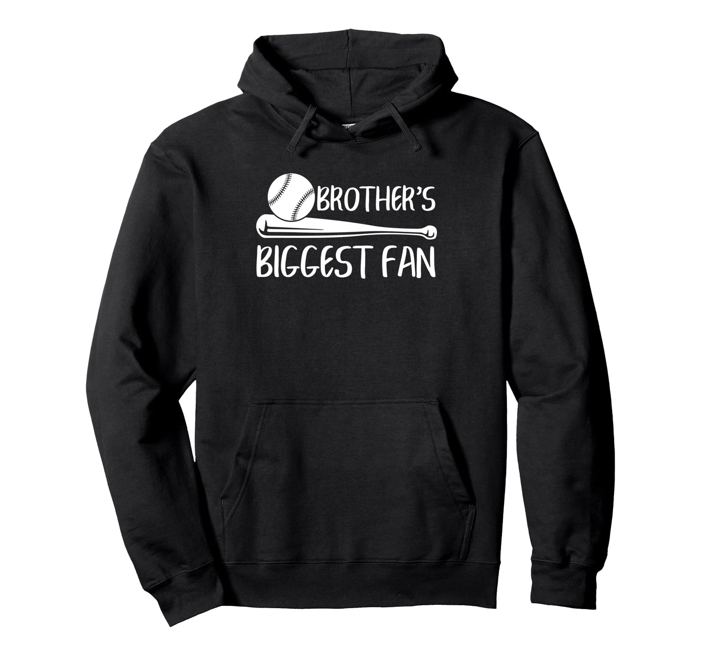Brothers Biggest Fan Baseball Sister Hoodie - Graphic Print Men Women - T-Shirt, Sweatshirt, Hoodie