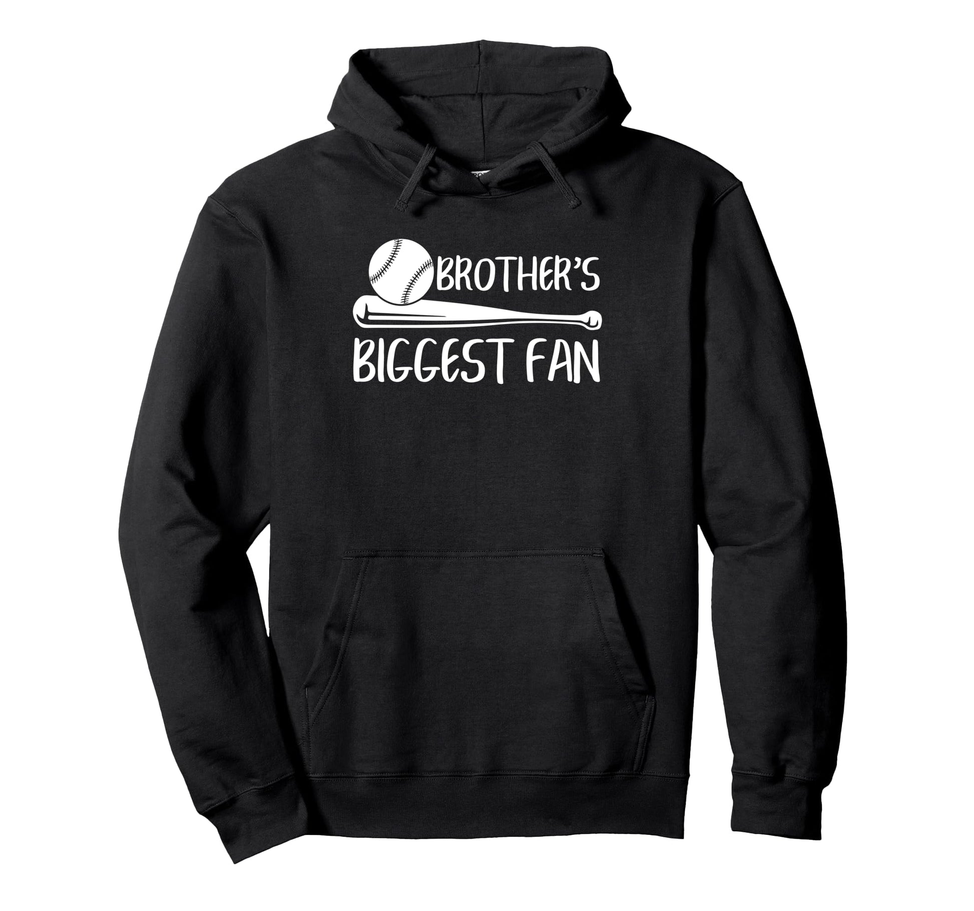 Brothers Biggest Fan Baseball Sister Hoodie - Graphic Print Men Women - T-Shirt, Sweatshirt, Hoodie