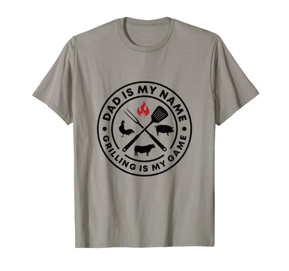 Dad Is My Name Grilling Is My Game T-Shirt - Trendy Graphic for Adults - T-Shirt, Sweatshirt, Hoodie