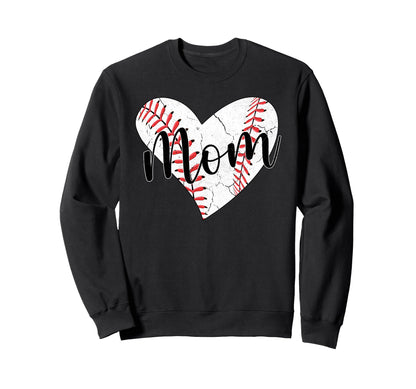Baseball Mom Grandma Mothers Sweatshirt - Fun Novelty Design for Adults - T-Shirt, Sweatshirt, Hoodie