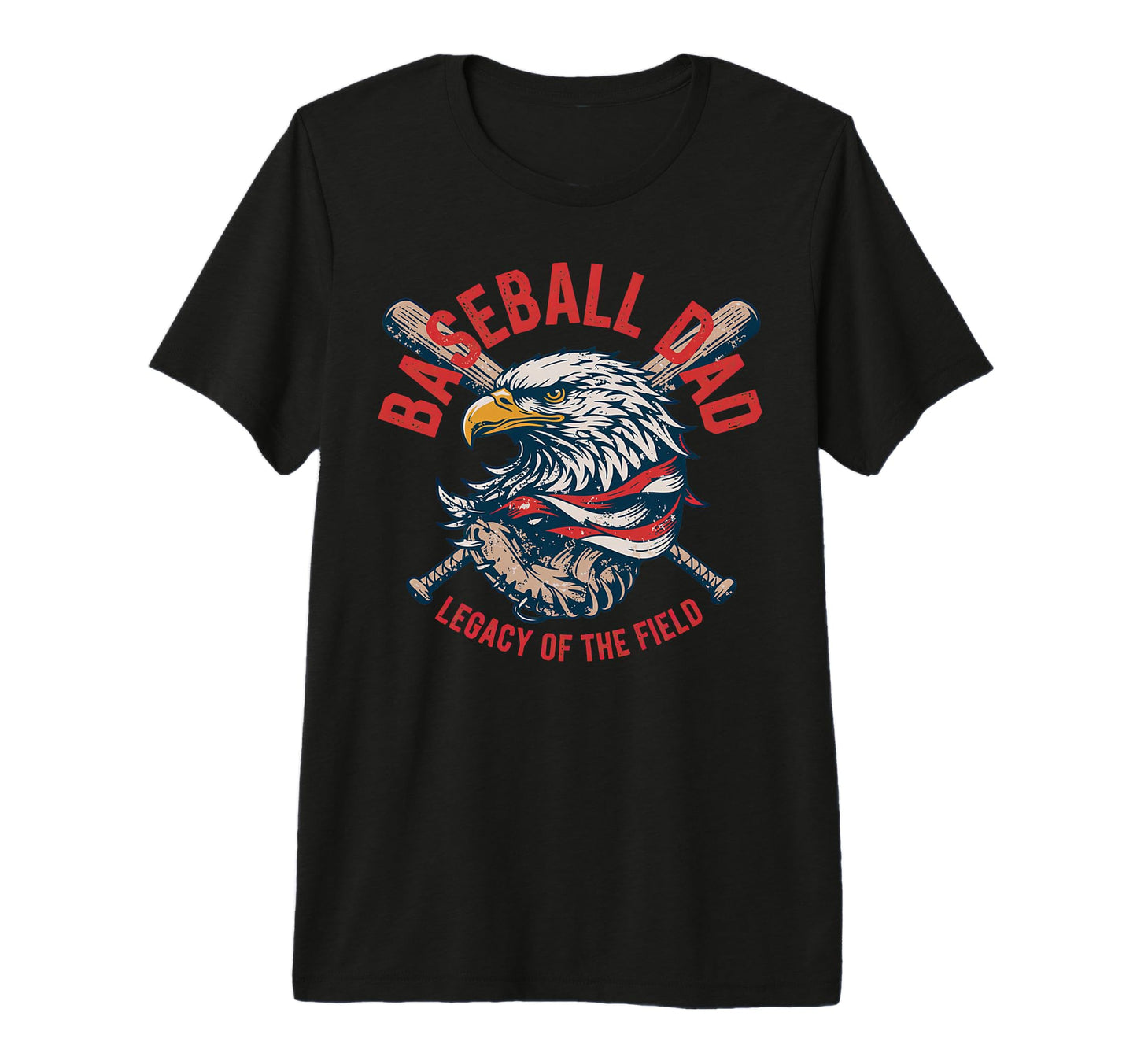 Baseball Fathers Day Baseball Dad Tri T-Shirt - Custom Art Print Unisex - T-Shirt, Sweatshirt, Hoodie
